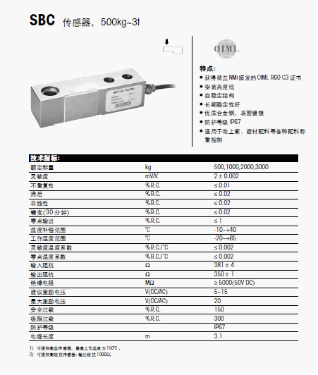 SBC-0.5t称重传感器