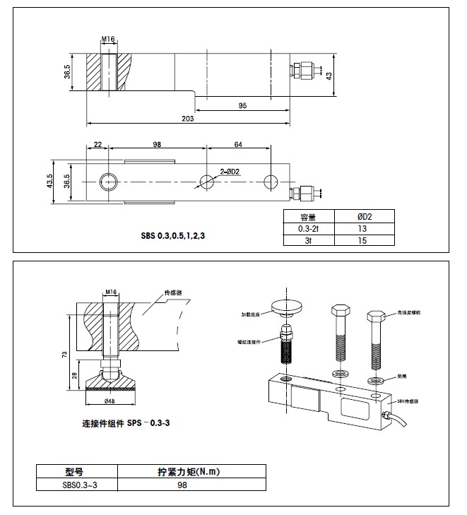 SBS-1000kg称重传感器