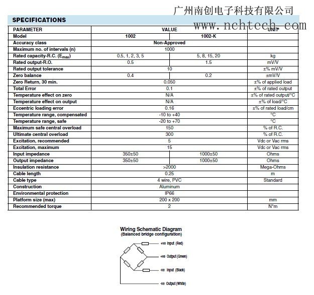 美国Tedea 1002-20kg称重传感器