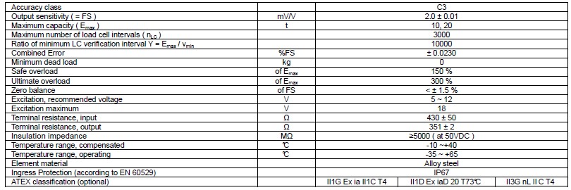 H3C-C3-10T称重传感器