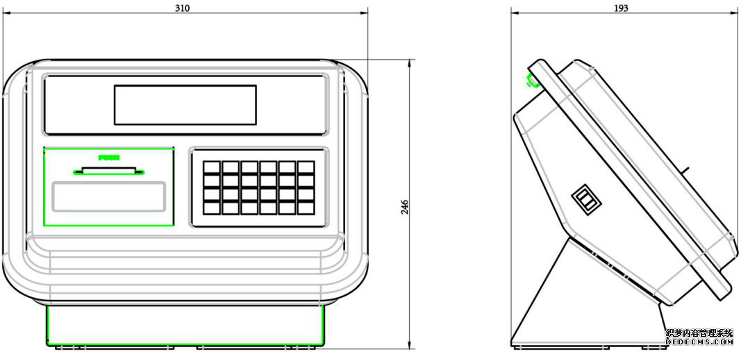耀华XK3190-DS6,XK3190-DS6称重显示器产品尺寸