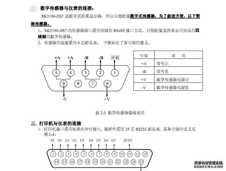 数字传感器与仪表的连接