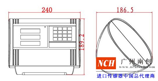 耀华XK3190—A25E台秤仪表产品尺寸
