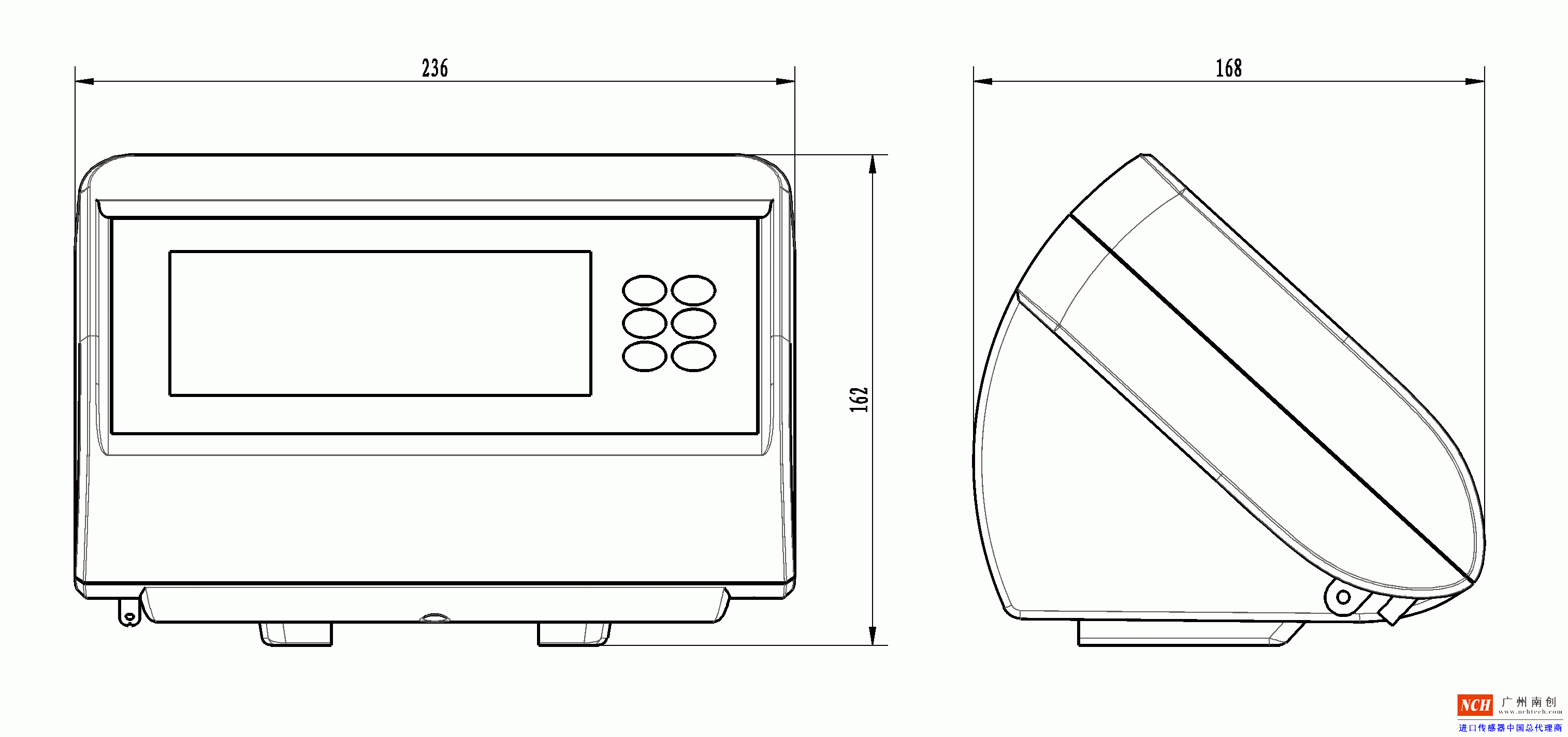 耀华XK3190—T7E台秤仪表产品尺寸